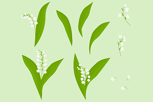 Iilies Of The Valley Flowers Vector