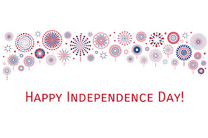 Fourth of July blue, red fireworks