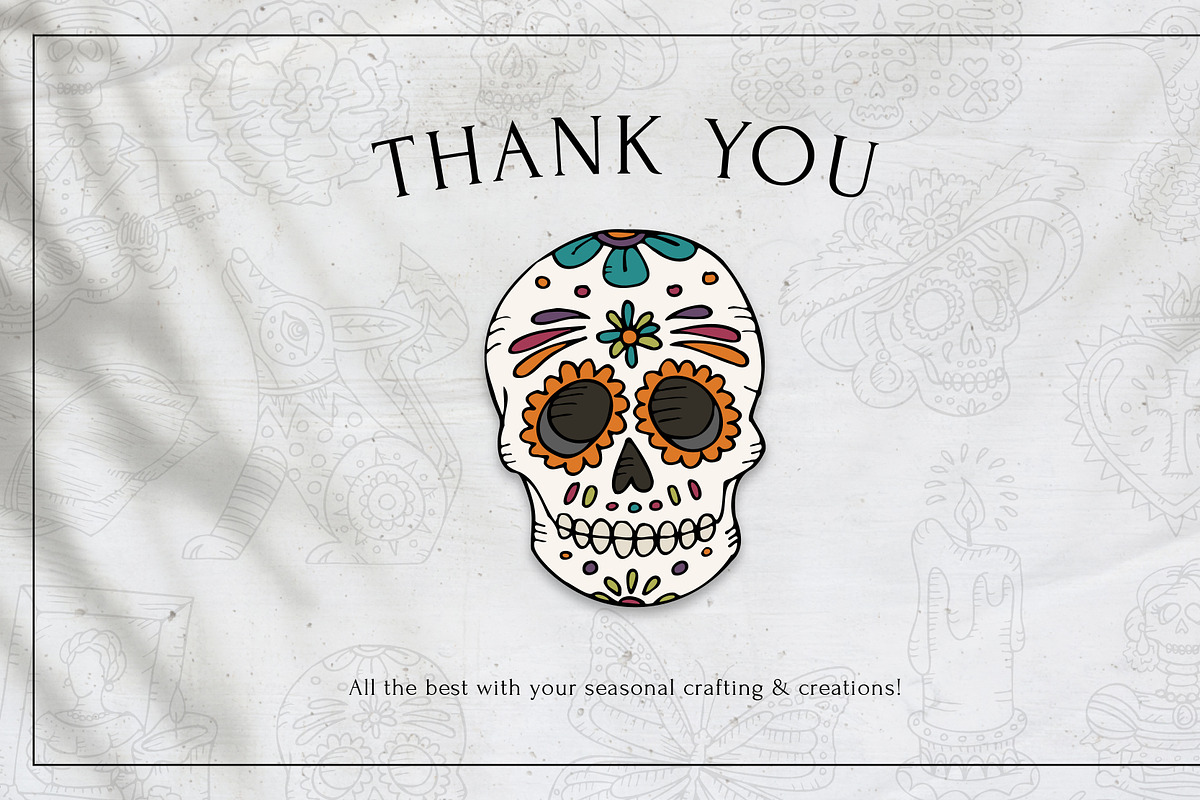 Hand Drawn Dia de los Muertos Images, a Seasonal Illustration by H&C Drawings & Designs (Photo 15 of 15)