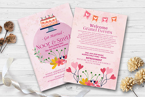 Double Sided Wedding Invitation Card