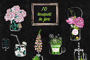 Flowers and jars clipart collection, a Texture Illustration by Satika (Thumbnail 4 of 10)