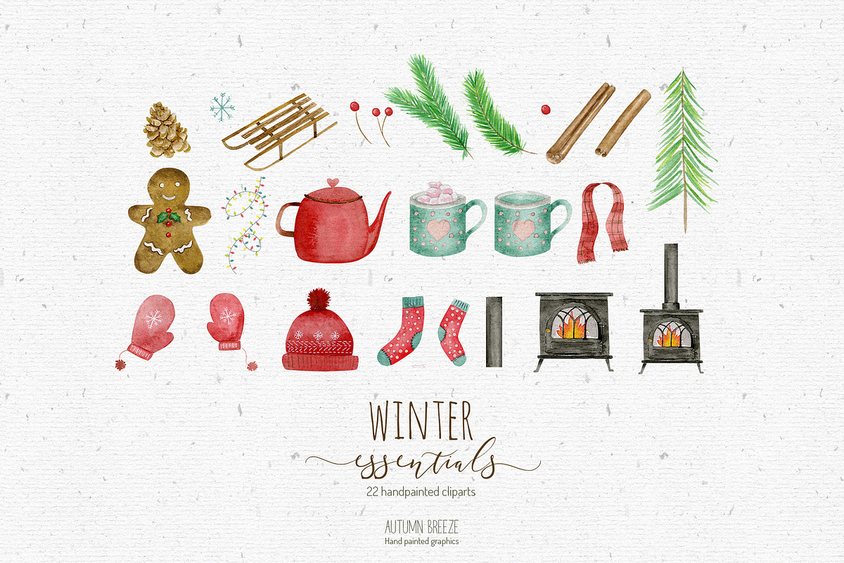 watercolor winter clipart, a Seasonal Illustration by Autumn Breeze (Photo 3 of 3)