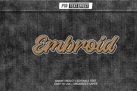 Embroidery Patch text effect, a Layer Style Add-On by Pixie Creative