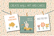 Bunny Driver clipart & paper set, a Pattern Graphic by Poppymoondesign (Thumbnail 2 of 7)
