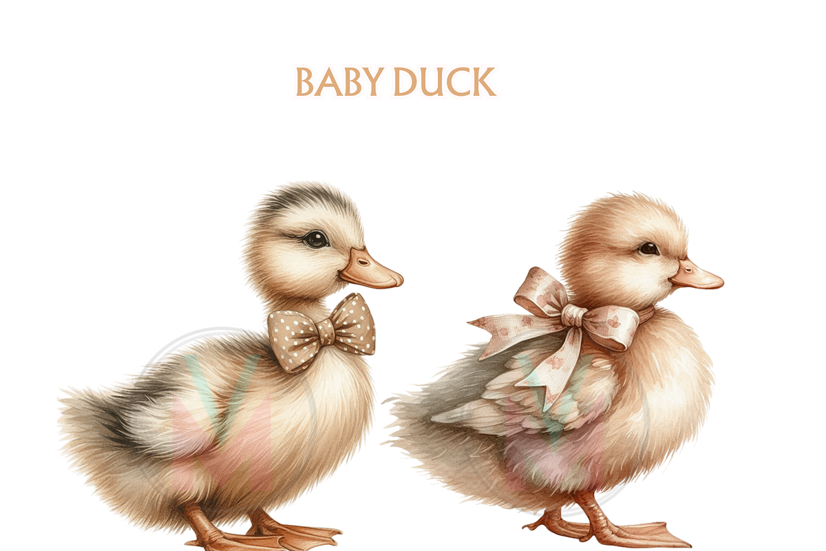 Watercolor Baby Duck ClipArt PNG, an Animal Illustration by VM PARTYS  BY TAIRUMA (Photo 8 of 10)