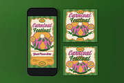 Green Beige Carnival Flyer Set, a Flyer Template by graphicook (Thumbnail 3 of 3)