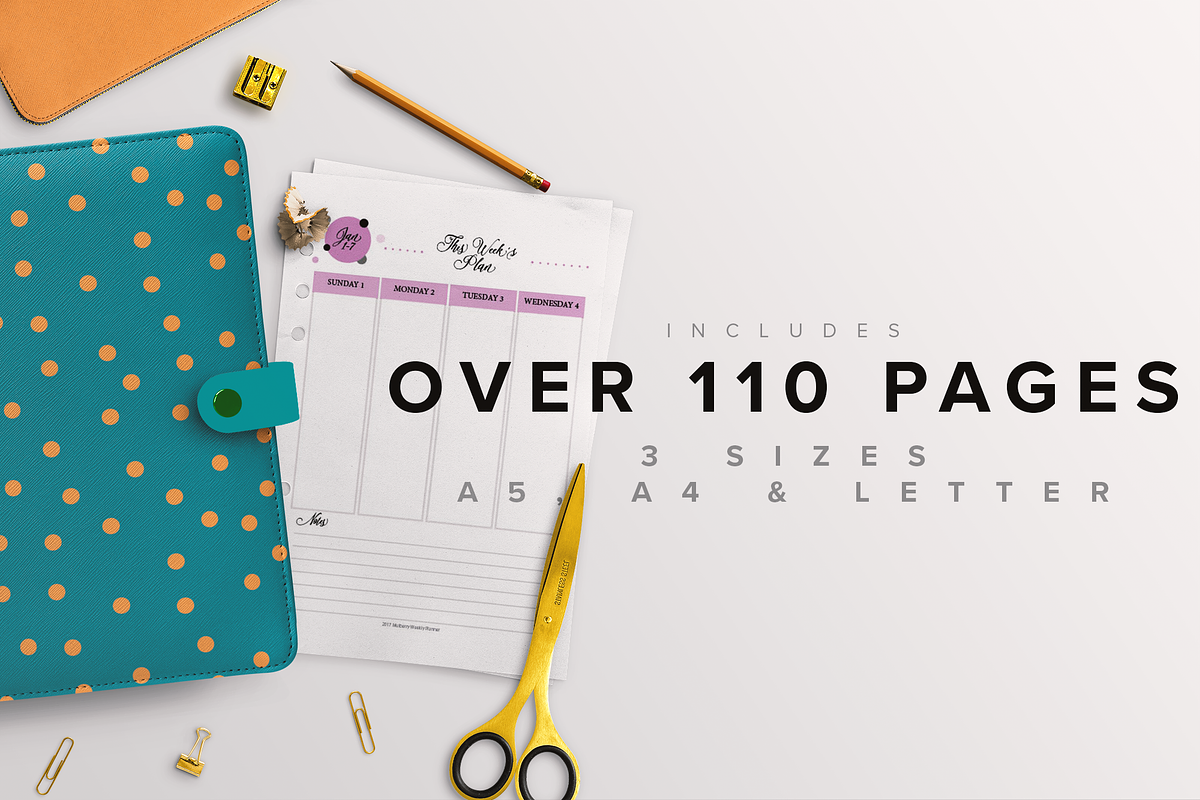2017 Weekly Planner Kit -3 Sizes, a Stationery Template by Nerdy Girl Creative (Photo 2 of 3)