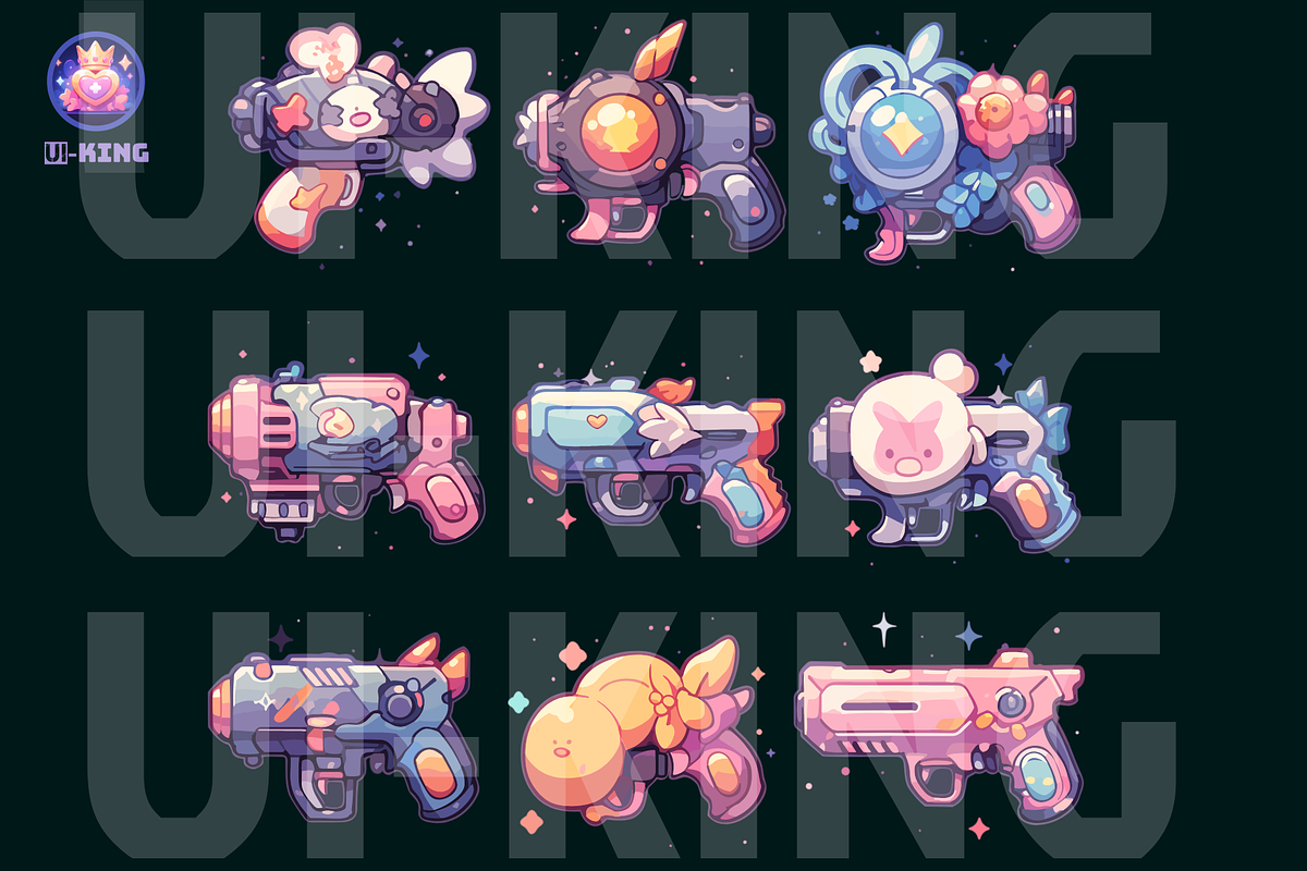 VECTOR GUNS UI, an Object Illustration by UI-KING