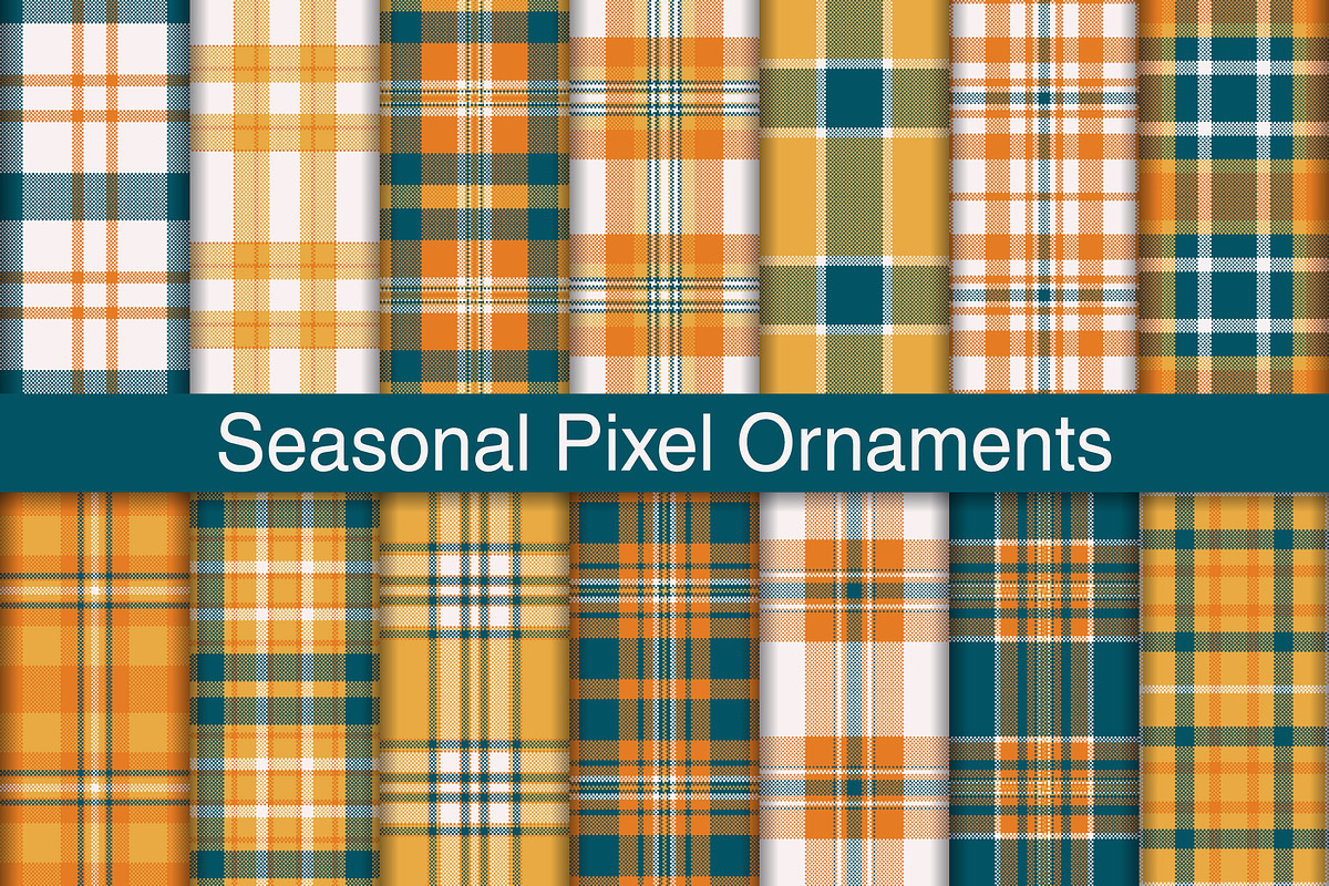 #232 Seasonal Pixel Ornaments, a Pattern Graphic by Plaid4You (Photo 1 of 5)