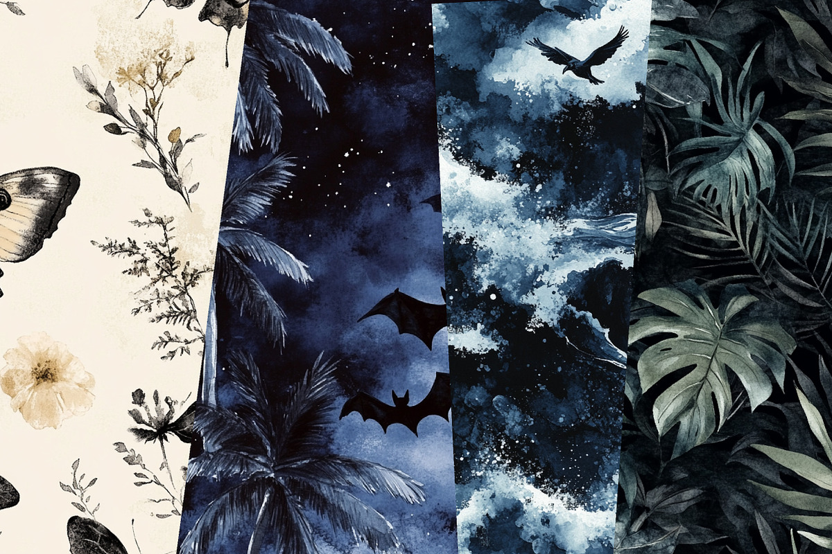 Gothic Summer Seamless Patterns, a Pattern Graphic by Design Market (Photo 2 of 3)