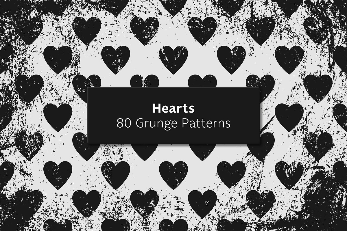 Hearts - 80 Grunge Patterns, a Pattern Graphic by Tustan (Photo 1 of 12)