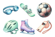 Watercolor Sport Clipart, an Illustration by Daily.Designs (Thumbnail 3 of 5)
