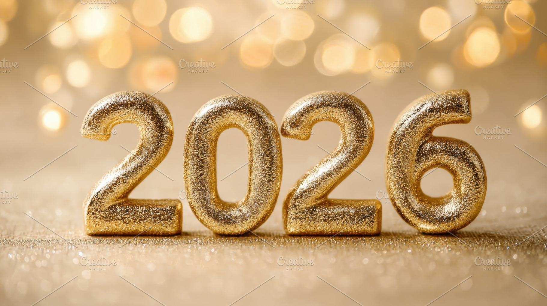 Golden numbers for New Year, a Photo by Beautiful things