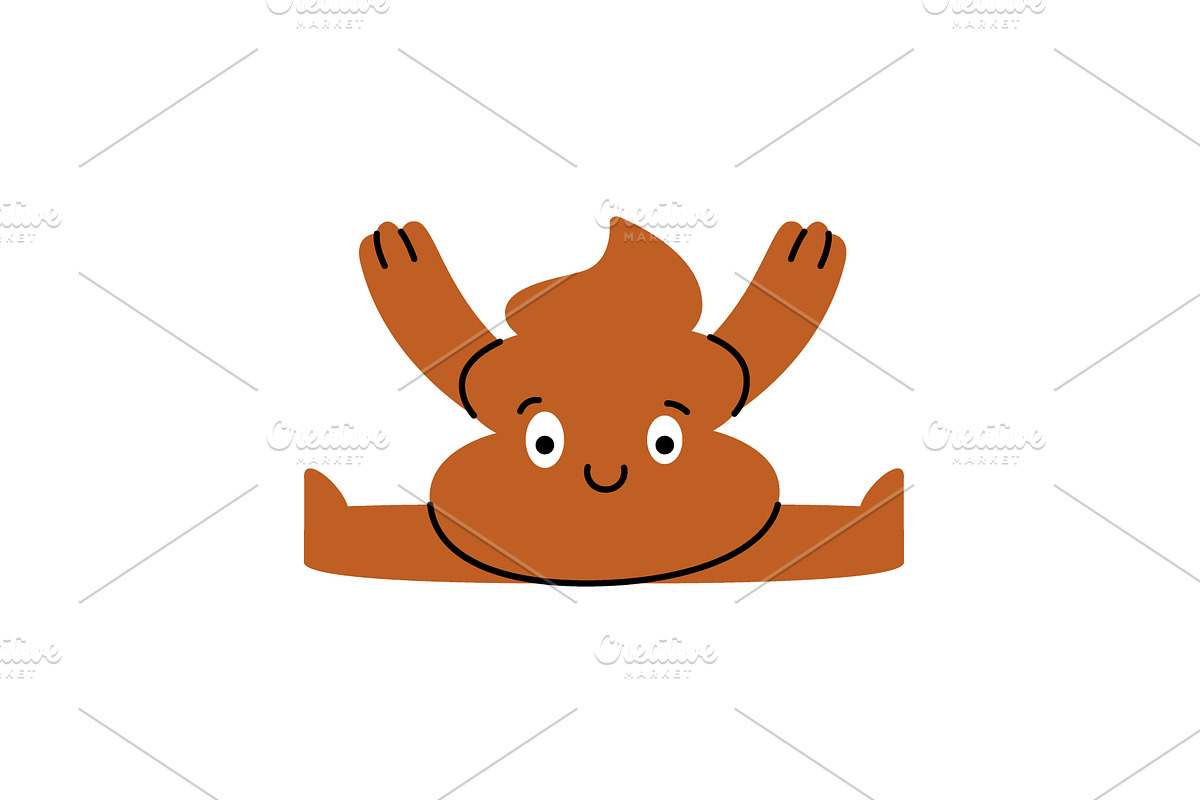Flexible cartoon poop character, an Illustration by GraphiShop