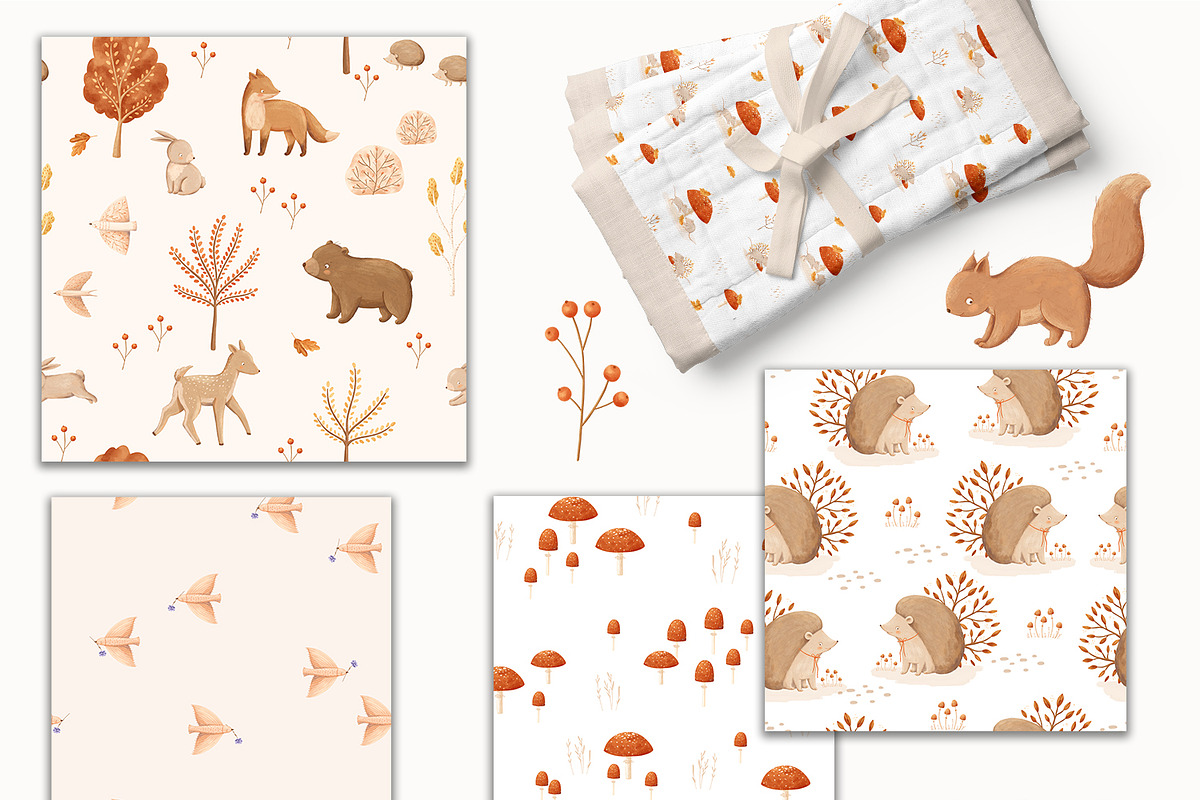 Cozy Autumn - baby clipart & pattern, a Decorative Illustration by polikarpovaart (Photo 12 of 17)