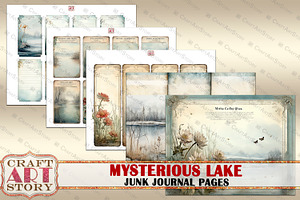 Mysterious Lake Junk Journal Pages