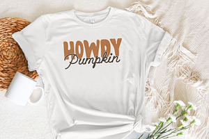 Howdy Pumpkin Western PNG, Retro