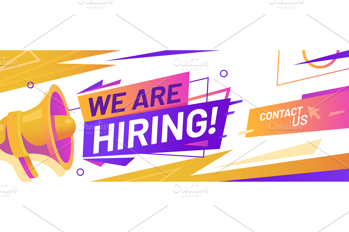 Hire offer we are hiring, an Object Illustration by Vector Tradition