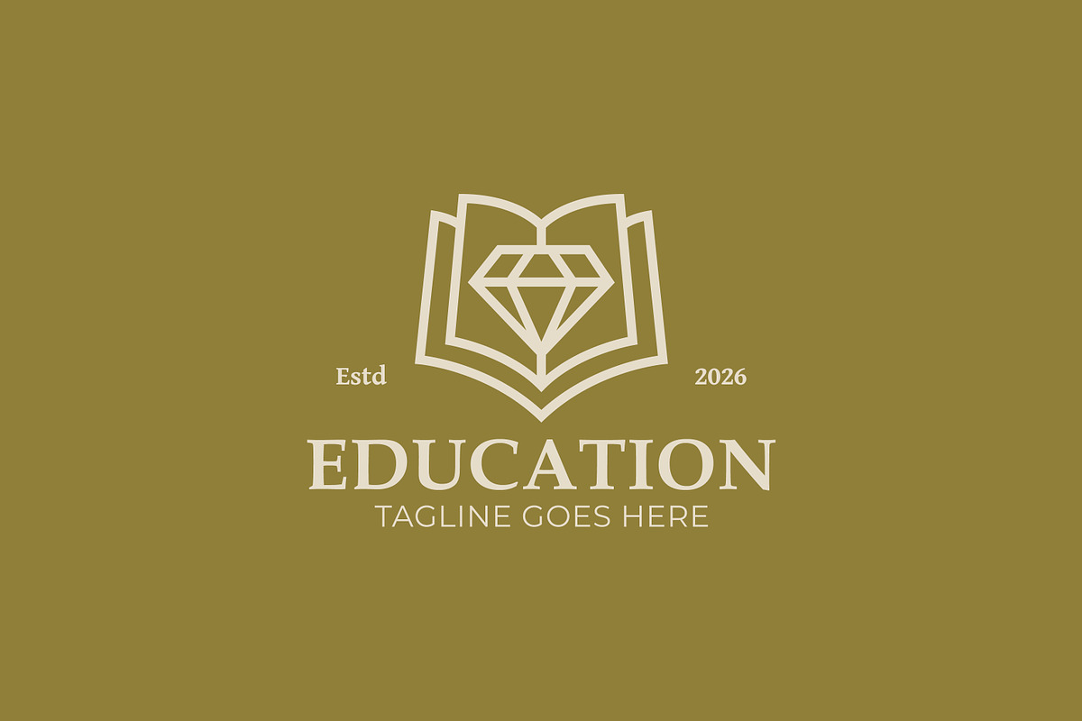 Education Book Diamond Luxury Logo, a Branding & Logo Template by Signatoro (Photo 2 of 3)