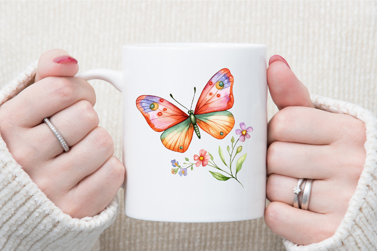 Summer Butterflies Garden Clipart, an Illustration by Sublimation Artist (Photo 5 of 6)