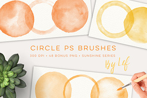 Watercolor Ps Brush Set Blobs Round