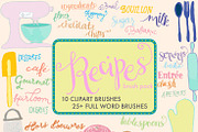 Recipe BRUSH PACK: words & clipart, a Brush Add-On by Claire + Pierre Design (Thumbnail 1 of 2)