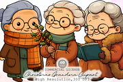 Whimsical Christmas Grandma Clipart, an Illustration by Sublimation Artist (Thumbnail 1 of 6)
