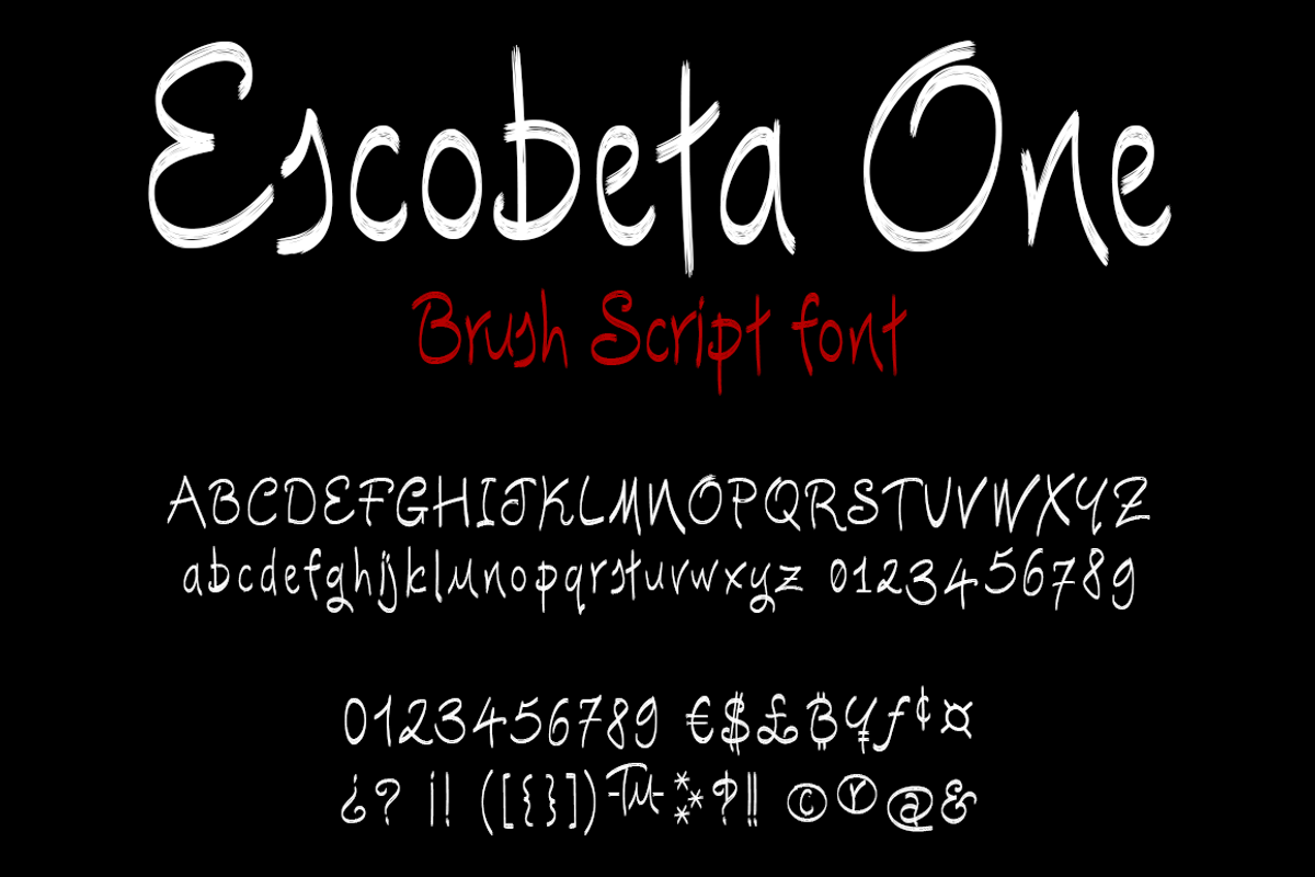 Escobeta One -Brush font- preview 2