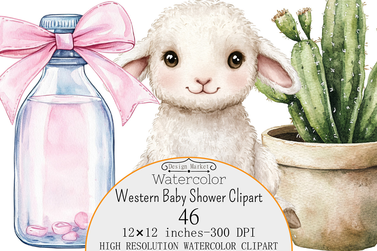 Western Baby Shower Clipart, a Seasonal Illustration by Design Market (Photo 1 of 5)