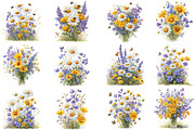 Watercolor Meadow Flowers Clipart, an Illustration by DreamCafeArt (Thumbnail 5 of 8)