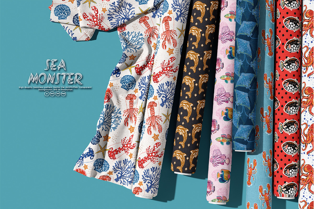 SEA MONSTERS, a Pattern Graphic by MSNTY STUDIOX (Photo 7 of 30)