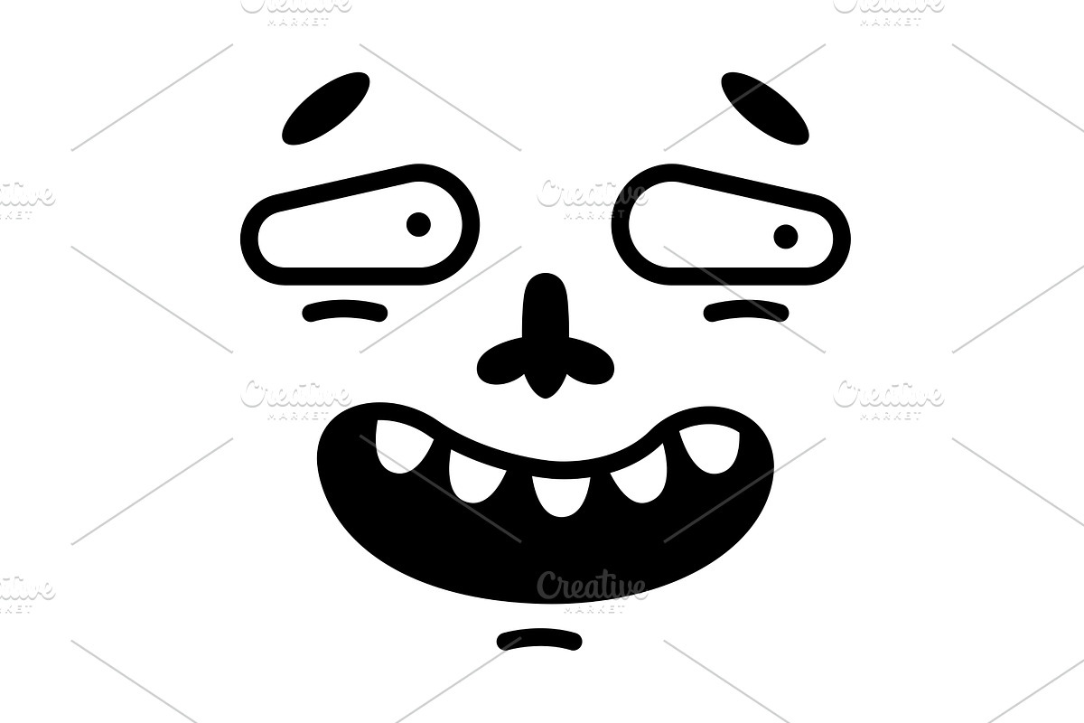 Retro Cartoon Mascot Face with Eyes, an Object Illustration by TopVectors