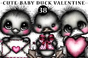Cute baby duck valentine clip-art, an Illustration by CreationArt (Thumbnail 1 of 5)