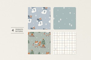 4 patterns for Christmas, a Pattern Graphic by Olena Kuznietsova