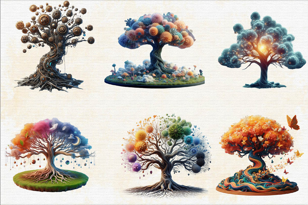 Dreaming tree Sublimation Clipart Bu, an Illustration by SVGArt (Photo 2 of 8)