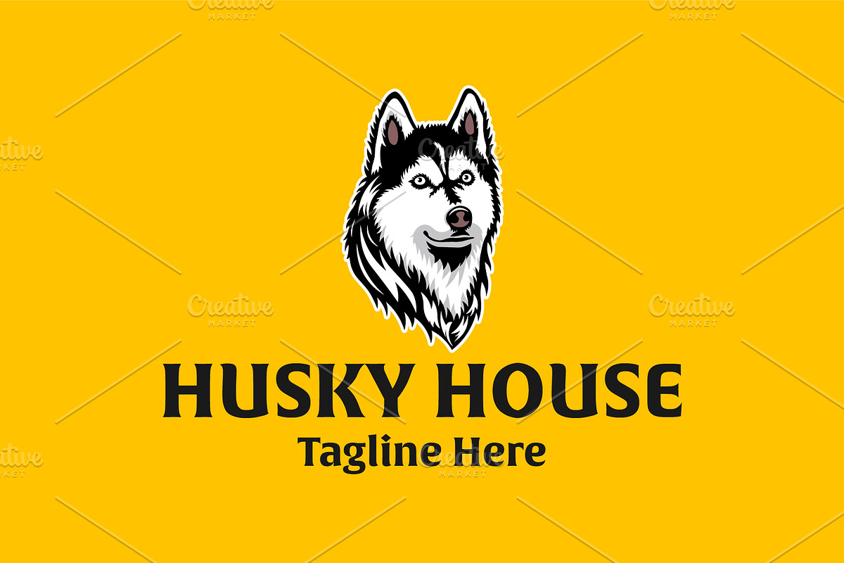 Husky House Logo, an Animal Illustration by Kaushal Jangid (Photo 3 of 5)