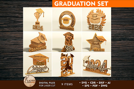Graduation Set Decorative Laser Cut
