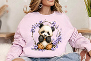 Whimsical Spring Panda Clipart PNG, a Seasonal Illustration by Canvas Craft (Thumbnail 4 of 7)