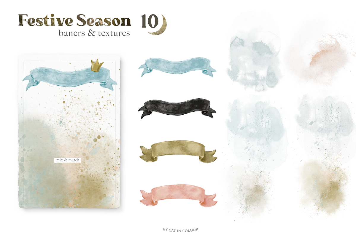 Festive Season. Cute Cats & Rabbits, an Animal Illustration by Cat In Colour (Photo 8 of 16)
