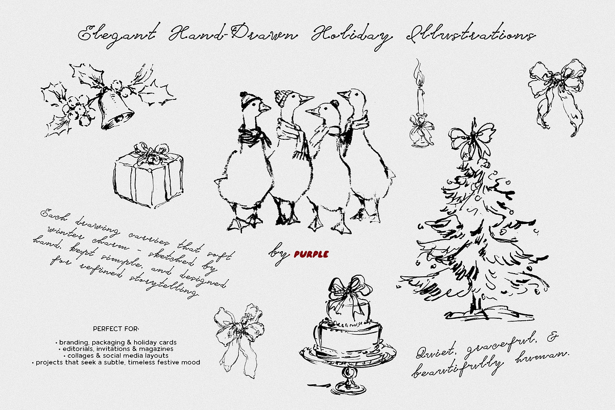 A Line for Christmas, a Seasonal Illustration by Purple (Photo 10 of 13)