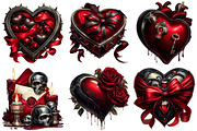 Gothic Valentine Clipart Set, an Illustration by Craft Nest (Thumbnail 7 of 8)