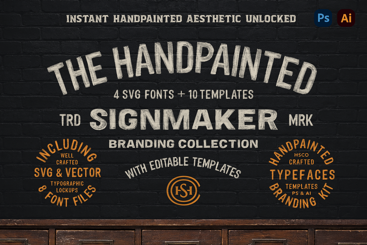 The Handpainted Signmaker Collection, a Handwritten Font by Hustle Supply Co. (Photo 1 of 16)