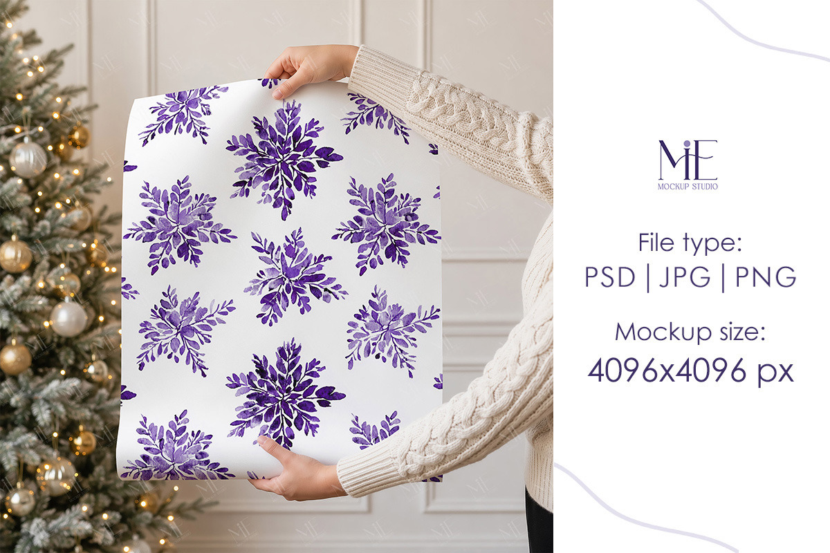 Wrapping Paper Mockup Gift Wrap, an Advertising Mockup by Mie Mockup Studio (Photo 8 of 8)