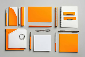Creative workspace arrangement featu, a Photo by Tanuart