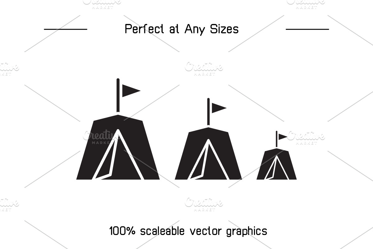 Camping Tent Teepee Tent Icons Set, a Solid Icon by Designfour (Photo 7 of 7)
