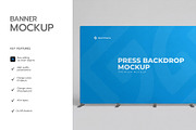 Press Backdrop Banner Mockup, an Advertising Mockup by graphypix (Thumbnail 2 of 4)