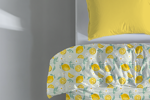 Lemon Floral Seamless Pattern