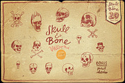 Vintage Skull and Bone Vector pack, an Illustration by Itsmesimon (Thumbnail 11 of 11)