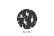 Watercolor Stork Seamless Patterns, an Animal Illustration by OlDm_Shop (Thumbnail 10 of 10)