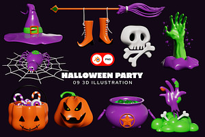 Halloween 3D Illustration Pack